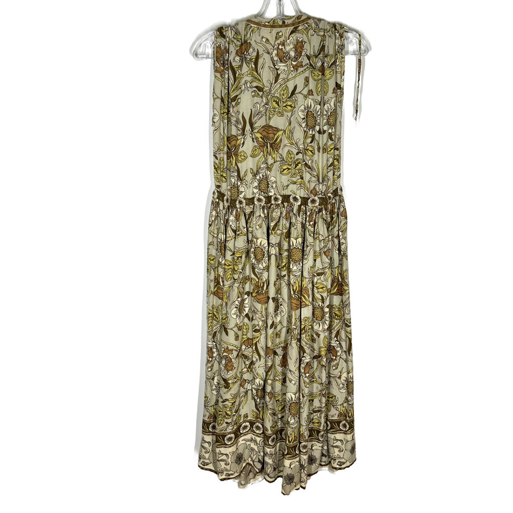 Jen's Pirate Booty Cream & Brown Floral V‑Neck Midi Dress - Picture 6 of 12